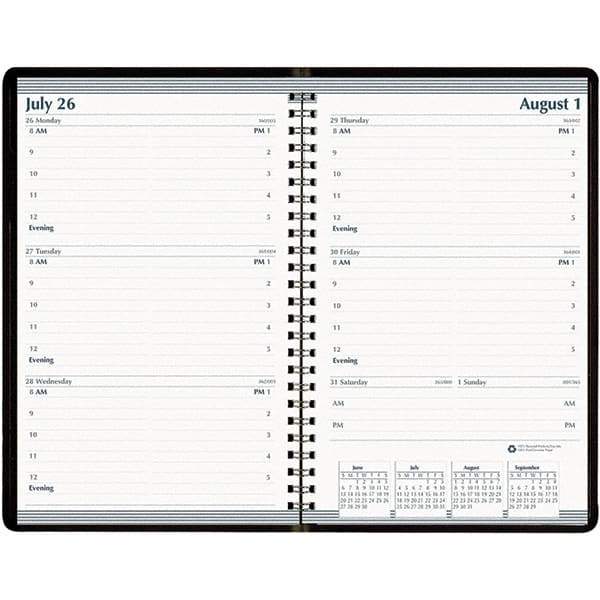 House of Doolittle - 104 Sheet, 5 x 8", Weekly Appointment Book - Black - USA Tool & Supply