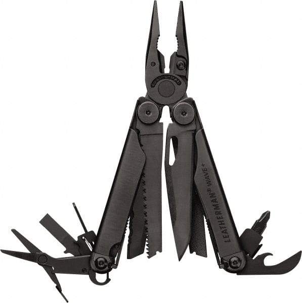 Leatherman - 1 Piece, Multi-Tool Set with 18 Functions - Black, 4" Closed Length - USA Tool & Supply