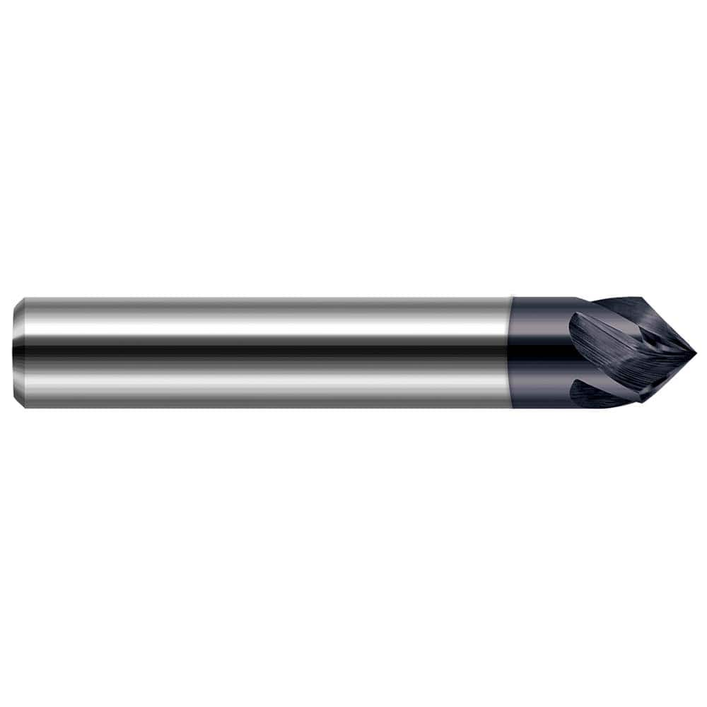 Harvey Tool - 1/4" Diam 120°/60° 4-Flute Single End Solid Carbide Chamfer Mill - Exact Industrial Supply