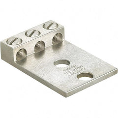 Panduit - 6 AWG Noninsulated Lug Connection Square Ring Terminal - 1/2" Stud, 4" OAL x 2.82" Wide, Tin Plated Aluminum Contact - USA Tool & Supply