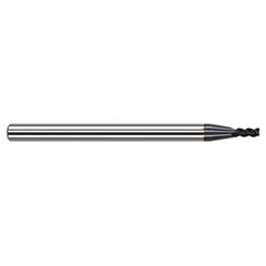 Variable Helix End Mills for Exotic Alloys - 0.0620″ (1/16″) Cutter Diameter × 0.0200″ Radius × 0.0930″ (3/32″) Length of Cut Carbide Corner Radius End Mill for Exotic Alloys, 3 Flutes, AlTiN Nano Coated - Exact Industrial Supply