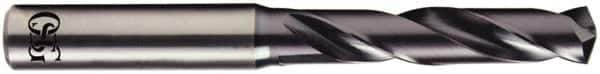 OSG - 12.3mm 140° Solid Carbide Jobber Drill - WD1 Finish, Right Hand Cut, Spiral Flute, Straight Shank, 124mm OAL - USA Tool & Supply