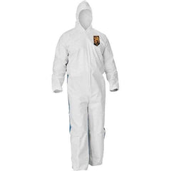 KleenGuard - Size 4XL SMS General Purpose Coveralls - Blue, Zipper Closure, Elastic Cuffs, Elastic Ankles, Serged Seams - USA Tool & Supply