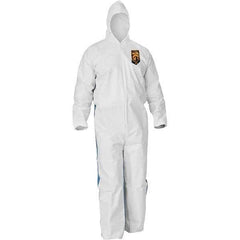 KleenGuard - Size XL SMS General Purpose Coveralls - Blue, Zipper Closure, Elastic Cuffs, Elastic Ankles, Serged Seams - USA Tool & Supply