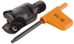 Kennametal - 19.05mm Cutting Diam, 3/4" Max Depth of Cut, Modular Connection Indexable Copy End Mill - 2 Inserts, RDHX 1003M0S Insert, KDM Toolholder - USA Tool & Supply