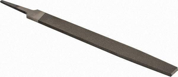 PFERD - 8" Long, Second Cut, Flat American-Pattern File - Single, Double Cut, 0.22" Overall Thickness, Tang - USA Tool & Supply