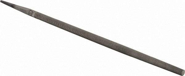 PFERD - 12" Long, Smooth Cut, Round American-Pattern File - Single Cut, 1/2" Overall Thickness, Tang - USA Tool & Supply