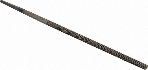 PFERD - 4" Long, Second Cut, Round American-Pattern File - Single Cut, 0.16" Overall Thickness, Tang - USA Tool & Supply