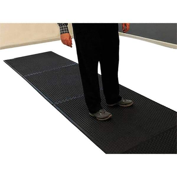 Barefoot - 2' Long x 3' Wide, Dry Environment, Anti-Fatigue Matting - Black, EPDM Rubber with EPDM Rubber Base - USA Tool & Supply