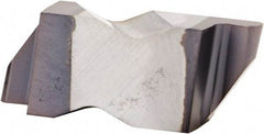Kennametal - 2M050NR Grade KCU10, 1mm Cutting Width Carbide Grooving Insert - 1.27mm Max Depth of Cut, Right Hand, 0.5mm Corner Radius, AlTiN Finish - USA Tool & Supply