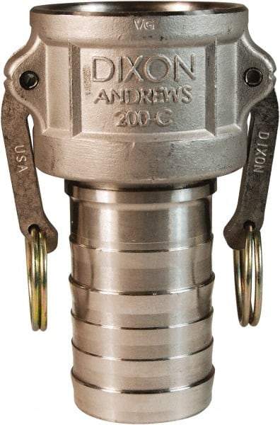 Dixon Valve & Coupling - 6" Stainless Steel Cam & Groove Suction & Discharge Hose Female Coupler Hose Shank - Part C, 75 Max psi - USA Tool & Supply