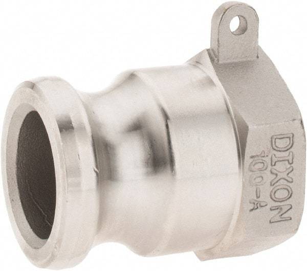 Dixon Valve & Coupling - 1" Stainless Steel Cam & Groove Suction & Discharge Hose Male Adapter Female NPT Thread - Part A, 1" Thread, 250 Max psi - USA Tool & Supply