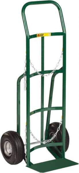 Little Giant - 800 Lb Capacity 47" OAH Cylinder Hand Truck - 8 x 14" Base Plate, Continuous Handle, Steel, Flat-Free Microcellular Foam Wheels - USA Tool & Supply
