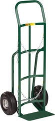 Little Giant - 800 Lb Capacity 47" OAH Cylinder Hand Truck - 8 x 14" Base Plate, Continuous Handle, Steel, Flat-Free Microcellular Foam Wheels - USA Tool & Supply