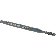 Walter-Prototyp - M2x0.40 Metric 3 Flute 6HX Modified Bottoming Spiral Flute Tap - Cobalt, Oxide Finish, 45mm OAL, Right Hand Flute, Right Hand Thread, Series M20513 - USA Tool & Supply