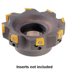 Kennametal - 4 Inserts, 63mm Cut Diam, 22mm Arbor Diam, 10mm Max Depth of Cut, Indexable Square-Shoulder Face Mill - 0/90° Lead Angle, 40mm High, 4.21103.. Insert Compatibility, Series Fix-Perfect - USA Tool & Supply