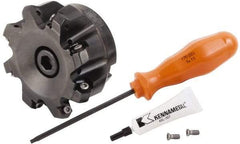 Kennametal - 3" Cut Diam, 1" Arbor Hole, 4.42mm Max Depth of Cut, 30° Indexable Chamfer & Angle Face Mill - 8 Inserts, HNGJ 0604... Insert, Right Hand Cut, 8 Flutes, Through Coolant, Series Dodeka Mini HD - USA Tool & Supply
