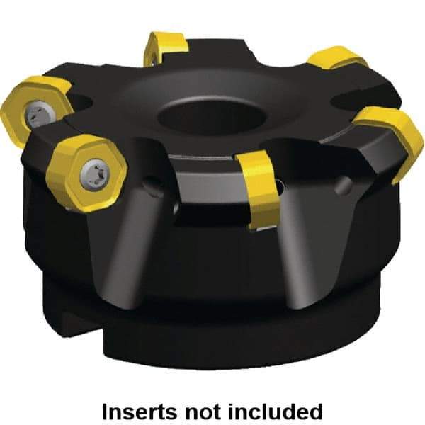 Kennametal - 46.13mm Cut Diam, 22mm Arbor Hole, 4.4mm Max Depth of Cut, 30° Indexable Chamfer & Angle Face Mill - 4 Inserts, HNGJ 0604... Insert, Right Hand Cut, 4 Flutes, Through Coolant, Series Dodeka Mini - USA Tool & Supply