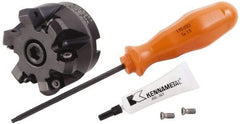 Kennametal - 2" Cut Diam, 3/4" Arbor Hole, 3.23mm Max Depth of Cut, 45° Indexable Chamfer & Angle Face Mill - 6 Inserts, HNGJ 0604... Insert, Right Hand Cut, 6 Flutes, Through Coolant, Series Dodeka Mini - USA Tool & Supply