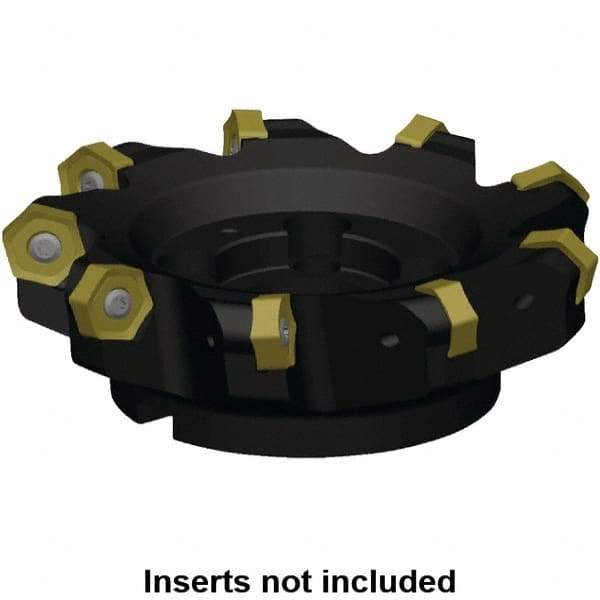 Kennametal - 267.31mm Cut Diam, 60mm Arbor Hole, 8mm Max Depth of Cut, 45° Indexable Chamfer & Angle Face Mill - 14 Inserts, HNPJ 1307... Insert, Right Hand Cut, 14 Flutes, Through Coolant, Series Dodeka Max - USA Tool & Supply