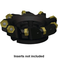 Kennametal - 177.32mm Cut Diam, 40mm Arbor Hole, 8mm Max Depth of Cut, 45° Indexable Chamfer & Angle Face Mill - 9 Inserts, HNPJ 1307... Insert, Right Hand Cut, 9 Flutes, Through Coolant, Series Dodeka Max - USA Tool & Supply