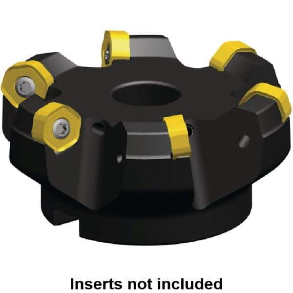 Kennametal - 8 Inserts, 3.667" Cutter Diam, 0.064" Max Depth of Cut, Indexable High-Feed Face Mill - 1.063" Arbor Hole Diam, 1.968" High, KSHR Toolholder, HNGJ 0905.. Inserts, Series Dodeka Mini High-Feed - USA Tool & Supply