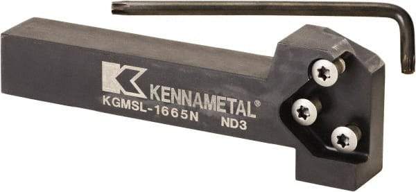 Kennametal - External Thread, 152.4mm OAL, Left Hand Indexable Grooving Cutoff Toolholder - 25.4mm Shank Height x 25.4mm Shank Width, KGMS Toolholder Style, Series A4 - USA Tool & Supply