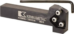 Kennametal - External Thread, 152.4mm OAL, Left Hand Indexable Grooving Cutoff Toolholder - 25.4mm Shank Height x 25.4mm Shank Width, KGMS Toolholder Style, Series A4 - USA Tool & Supply