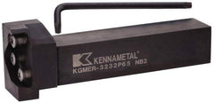 Kennametal - External Thread, 150mm OAL, Right Hand Indexable Grooving Cutoff Toolholder - 25mm Shank Height x 25mm Shank Width, KGME Toolholder Style, Series A4 - USA Tool & Supply