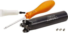 Kennametal - 1-1/2" Cutting Diam, 1-1/4" Shank Diam, 1-1/2" Max Depth of Cut, Straight Shank Indexable Copy End Mill - 4 Inserts, RP.T 43.. Insert, KSRM Toolholder, Through Coolant - USA Tool & Supply