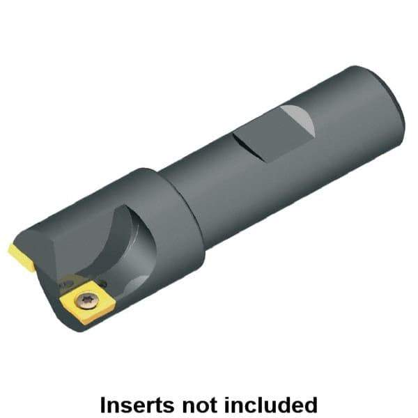 Kennametal - 16mm Cut Diam, 6mm Max Depth of Cut, 16mm Shank Diam, 79mm OAL, Indexable Square Shoulder Centercutting End Mill - SDCB 0802.. Inserts, Weldon Shank - USA Tool & Supply