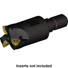 Kennametal - 32mm Cut Diam, 0.04" Max Depth, M16 Modular Connection Indexable High-Feed Helical End Mill - Screw Holding Method, WP..0302.. Insert, Through Coolant - USA Tool & Supply
