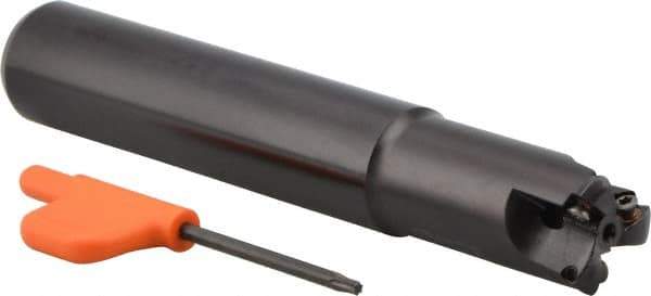 Kennametal - 3/4" Cut Diam, 0.04" Max Depth, 3/4" Shank Diam, Cylindrical Shank Indexable High-Feed Helical End Mill - Screw Holding Method, WP..0302.. Insert, KF Toolholder, Through Coolant - USA Tool & Supply