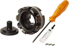 Kennametal - 100mm Cut Diam, 3mm Max Depth, 32mm Arbor Hole, 9 Inserts, RN.J 1204... Insert Style, Indexable Copy Face Mill - KDR Cutter Style, 22,150 Max RPM, 50mm High, Through Coolant, Series Rodeka - USA Tool & Supply