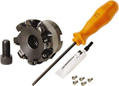 Kennametal - 80mm Cut Diam, 3mm Max Depth, 27mm Arbor Hole, 8 Inserts, RN.J 1204... Insert Style, Indexable Copy Face Mill - KDR Cutter Style, 24,760 Max RPM, 50mm High, Through Coolant, Series Rodeka - USA Tool & Supply