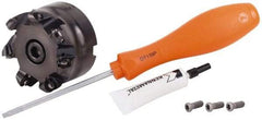 Kennametal - 76.2mm Cut Diam, 6.35mm Max Depth, 1" Arbor Hole, 7 Inserts, RP.T 43.. Insert Style, Indexable Copy Face Mill - KSRM Cutter Style, 24,400 Max RPM, 50mm High, Series KSRM - USA Tool & Supply