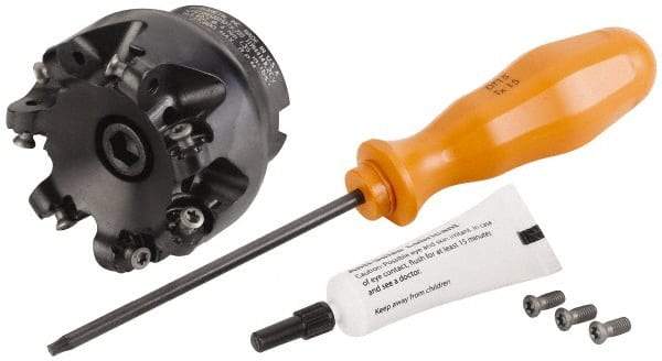 Kennametal - 66mm Cut Diam, 3mm Max Depth, 27mm Arbor Hole, 7 Inserts, RN.J 1204... Insert Style, Indexable Copy Face Mill - KDR Cutter Style, 27,260 Max RPM, 50mm High, Through Coolant, Series Rodeka - USA Tool & Supply