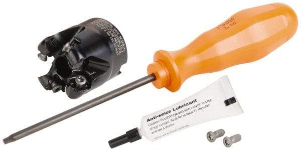 Kennametal - 40mm Cut Diam, 2.97mm Max Depth, 16mm Arbor Hole, 4 Inserts, RN.J 1204... Insert Style, Indexable Copy Face Mill - KDR Cutter Style, 35,020 Max RPM, 40mm High, Through Coolant, Series Rodeka - USA Tool & Supply