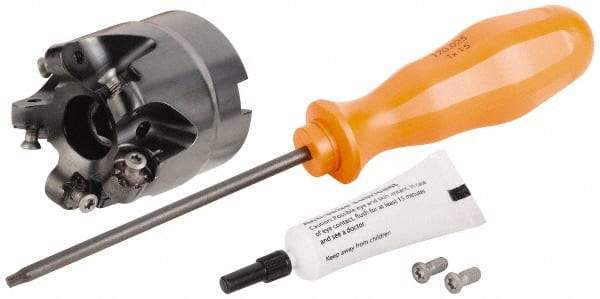 Kennametal - 50mm Cut Diam, 3mm Max Depth, 22mm Arbor Hole, 5 Inserts, RN.J 1204... Insert Style, Indexable Copy Face Mill - KDR Cutter Style, 31,330 Max RPM, 40mm High, Through Coolant, Series Rodeka - USA Tool & Supply
