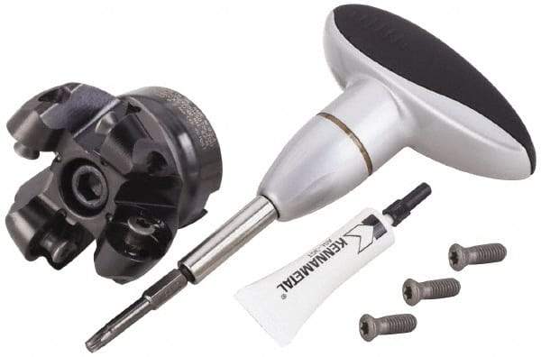 Kennametal - 63mm Cut Diam, 10mm Max Depth, 22mm Arbor Hole, 4 Inserts, RCGX 2006... Insert Style, Indexable Copy Face Mill - KSRM Cutter Style, 21,900 Max RPM, 50mm High, Through Coolant, Series Beyond Blast KSRM - USA Tool & Supply