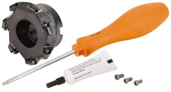 Kennametal - 101.6mm Cut Diam, 6mm Max Depth, 1-1/4" Arbor Hole, 7 Inserts, RP.T 1204... Insert Style, Indexable Copy Face Mill - BMD400 Cutter Style, 23,800 Max RPM, 2 High, Through Coolant, Series KSRM - USA Tool & Supply