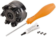 Kennametal - 76.2mm Cut Diam, 8mm Max Depth, 1" Arbor Hole, 7 Inserts, RP.T 1605... Insert Style, Indexable Copy Face Mill - BMD300 Cutter Style, 19,800 Max RPM, 2 High, Through Coolant, Series KSRM - USA Tool & Supply