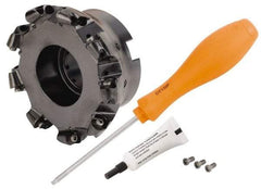 Kennametal - 101.6mm Cut Diam, 6mm Max Depth, 1-1/4" Arbor Hole, 9 Inserts, RP.T 1204... Insert Style, Indexable Copy Face Mill - BMD400 Cutter Style, 23,800 Max RPM, 2 High, Through Coolant, Series KSRM - USA Tool & Supply