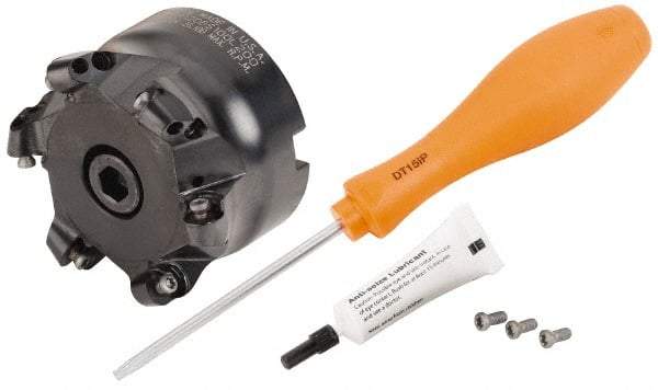 Kennametal - 80mm Cut Diam, 6mm Max Depth, 27mm Arbor Hole, 6 Inserts, RP.T 1204... Insert Style, Indexable Copy Face Mill - 27,300 Max RPM, 50mm High, Through Coolant, Series KSRM - USA Tool & Supply