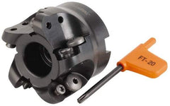 Kennametal - 66mm Cut Diam, 8mm Max Depth, 27mm Arbor Hole, 5 Inserts, RD.X 1604... Insert Style, Indexable Copy Face Mill - 50mm High, Series KDM - USA Tool & Supply