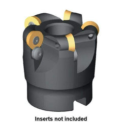 Kennametal - 66mm Cut Diam, 6mm Max Depth, 27mm Arbor Hole, 6 Inserts, RD.X 12T3... Insert Style, Indexable Copy Face Mill - 50mm High, Series KDM - USA Tool & Supply