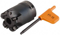 Kennametal - 40mm Cut Diam, 5mm Max Depth, 16mm Arbor Hole, 5 Inserts, RD.. 1003... Insert Style, Indexable Copy Face Mill - 40mm High, Series KDM - USA Tool & Supply