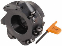 Kennametal - 100mm Cut Diam, 8mm Max Depth, 32mm Arbor Hole, 7 Inserts, RD.X 1604... Insert Style, Indexable Copy Face Mill - 55mm High, Series KDM - USA Tool & Supply