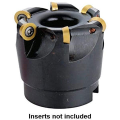 Kennametal - 50mm Cut Diam, 5mm Max Depth, 22mm Arbor Hole, 6 Inserts, RD.. 1003... Insert Style, Indexable Copy Face Mill - 50mm High, Series KDM - USA Tool & Supply