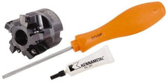 Kennametal - 52mm Cut Diam, 22mm Arbor Hole, 3mm Max Depth of Cut, 10.5° Indexable Chamfer & Angle Face Mill - 5 Inserts, SD.T 1204... Insert, Right Hand Cut, 5 Flutes, Through Coolant, Series Z-Axis Mills - USA Tool & Supply